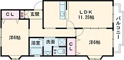 プログレール落合壱番館 2LDKの間取図画像