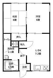 SSコーポLUNA 2LDKの間取図画像