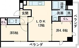 プレステージ12番館 2LDKの間取図画像