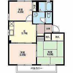 フリーデンハイム 1階3Kの間取り