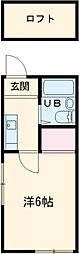 リッツハイツ池上 ワンルームの間取図画像