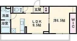 シャーロット石橋駅前 3階1LDKの間取り