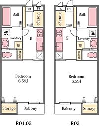 ケストレル 1Kの間取図画像