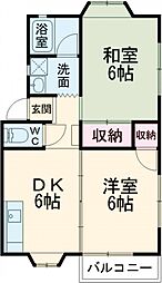 サンデリアーナ 2DKの間取図画像