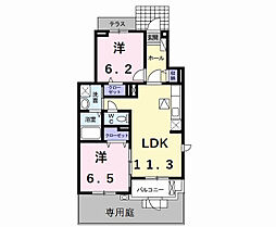 サンハーモニー 2LDKの間取図画像