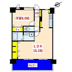 コアマンション国分ネクステージ 1LDKの間取図画像