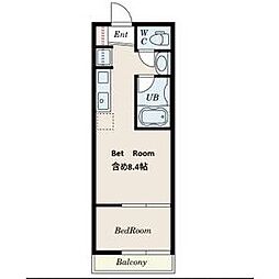 スヴァートブルン 2階1Kの間取り