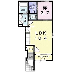 キルシェ 1LDKの間取図画像