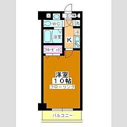 JR京浜東北・根岸線 川口駅 徒歩7分の賃貸マンション 2階1Kの間取り