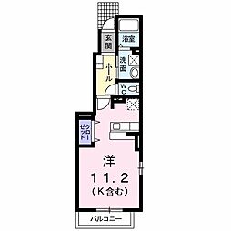 バーミィ　Ｆ．II 1階ワンルームの間取り