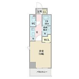 プレイズシード浅間町 11階1Kの間取り
