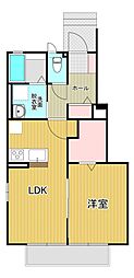 スプリングハイム2 1LDKの間取図画像