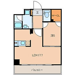 ヴィアーレ勾当台I 7階1LDKの間取り