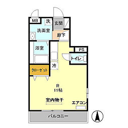 BizSTAY古河 ワンルームの間取図画像