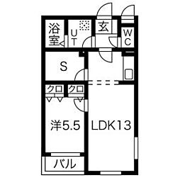 メリディアンなないろの里四番館 1SLDKの間取図画像