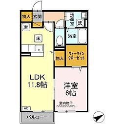 JR常磐線 荒川沖駅 徒歩13分の賃貸アパート 1階1LDKの間取り