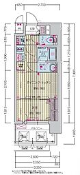 プレサンス尾張一宮ジュレア 1DKの間取図画像