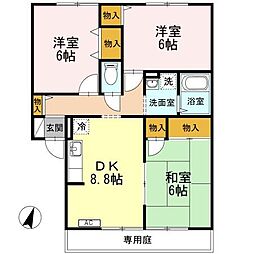 グランシャリオ 1階3DKの間取り