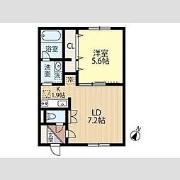 SOLEIL2.6 1階1LDKの間取り