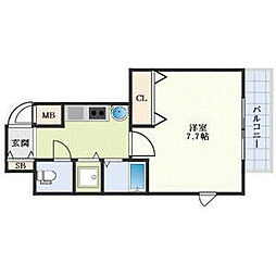 サムティ京都駅前 1Kの間取図画像