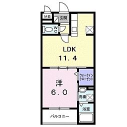 アーバンコート堀川西 1LDKの間取図画像