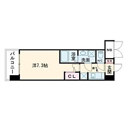S-RESIDENCE大阪同心 14階1Kの間取り