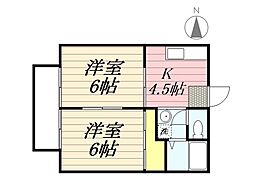 ファミールコート 2階2Kの間取り