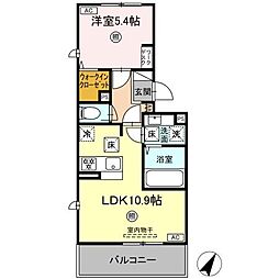 パルフェリーチェ 1LDKの間取図画像