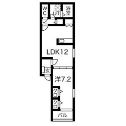 Premier 202 2階1LDKの間取り