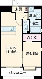 LIBTH熊本駅南 7階1LDKの間取り