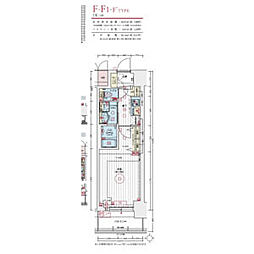 エステムコート名古屋TWINEAST 1Kの間取図画像