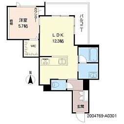 シャーメゾンＡｒｉｓｔｉｏ 3階1LDKの間取り