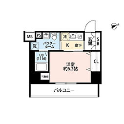 プレール・ドゥーク門前仲町3 1Kの間取図画像