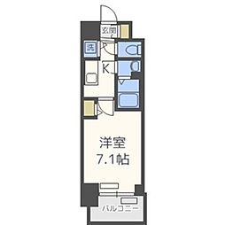 Osaka Metro谷町線 南森町駅 徒歩5分の賃貸マンション 11階1Kの間取り