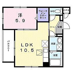 クレストネリマ 3階1LDKの間取り