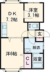アールズスリー 1LDKの間取図画像