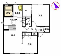シャトーグローリー　Ｃ棟 1階2LDKの間取り