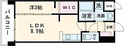 JR豊肥本線 水前寺駅 徒歩6分の賃貸マンション 8階1LDKの間取り
