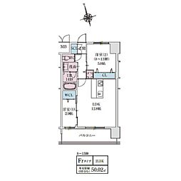 スプランディッドライズ新大阪ノース 1307 13階2LDKの間取り