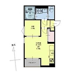 Regalest 鹿野 1階1LDKの間取り