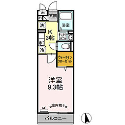 JR東北本線 太子堂駅 徒歩5分の賃貸アパート 1階1Kの間取り