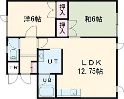 リヴェール鍛治3 2LDKの間取図画像