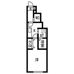 Mid Fair(ミッドフェア) 105 1階1Kの間取り