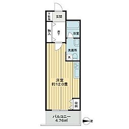 ライオンズマンション平塚見附町第2 ワンルームの間取図画像