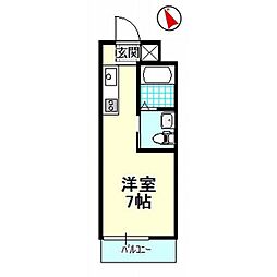 コンフォール根上り松 ワンルームの間取図画像