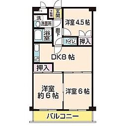 DioKan 2階3DKの間取り