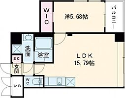 Osaka Metro中央線 長田駅 徒歩5分の賃貸マンション 8階1LDKの間取り