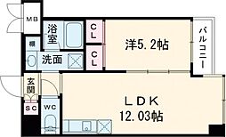 Osaka Metro中央線 長田駅 徒歩5分の賃貸マンション 7階1LDKの間取り