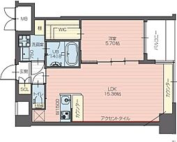 Osaka Metro中央線 長田駅 徒歩5分の賃貸マンション 7階1LDKの間取り