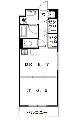 メゾンドフォンテヌ 1階1DKの間取り